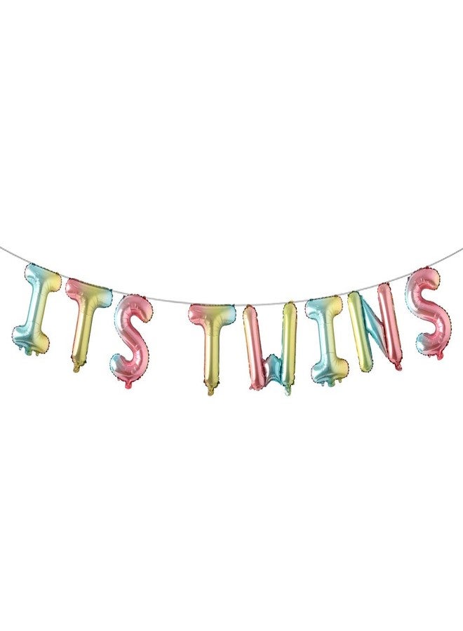 RUIANSI ITS A Boy Girl Twins Letter foil Balloons Children Party Decoration Birthday Party Balloons Inflatable Balloon Baby Shower Birthday Party Gender Reveal Party (ITS TWINS Rainbow) - Image 1